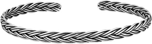 AeraVida Classic Everyday 5mm Braided .925 Sterling Silver Cuff Bracelet | Unisex Silver Knot Bracelet for Anniversary | Anniversary Jewelry Gift in Saudi Arabia