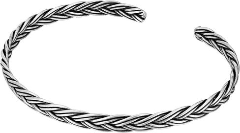 AeraVida Classic Everyday 5mm Braided .925 Sterling Silver Cuff Bracelet | Unisex Silver Knot Bracelet for Anniversary | Anniversary Jewelry Gift in Saudi Arabia