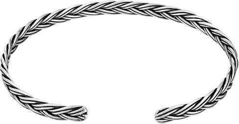 AeraVida Classic Everyday 5mm Braided .925 Sterling Silver Cuff Bracelet | Unisex Silver Knot Bracelet for Anniversary | Anniversary Jewelry Gift in Saudi Arabia