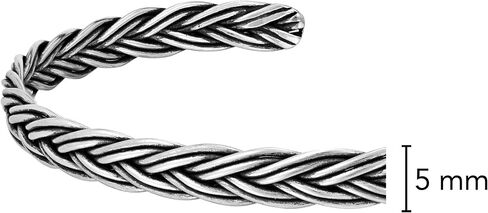 AeraVida Classic Everyday 5mm Braided .925 Sterling Silver Cuff Bracelet | Unisex Silver Knot Bracelet for Anniversary | Anniversary Jewelry Gift in Saudi Arabia