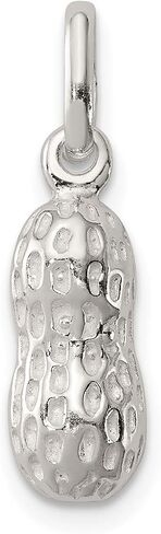 Solid Polished Peanut Charm In 925 Sterling Silver 20x5mm, metal in Saudi Arabia