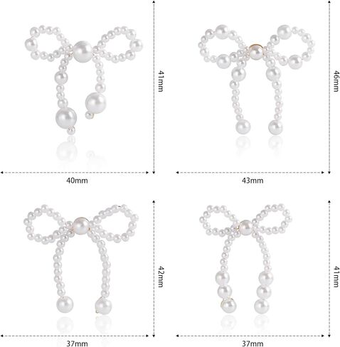 القوس أقراط اللؤلؤ أقراط للنساء اللؤلؤ القوس أقراط اللؤلؤ انخفاض الأقراط القوس أقراط القوس مجوهرات السائبة 4 أزواج in Kuwait