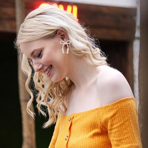 القوس أقراط اللؤلؤ أقراط للنساء اللؤلؤ القوس أقراط اللؤلؤ انخفاض الأقراط القوس أقراط القوس مجوهرات السائبة 4 أزواج in Kuwait