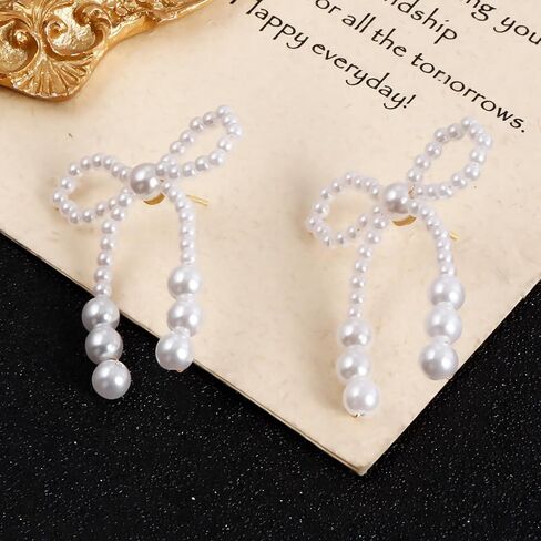 القوس أقراط اللؤلؤ أقراط للنساء اللؤلؤ القوس أقراط اللؤلؤ انخفاض الأقراط القوس أقراط القوس مجوهرات السائبة 4 أزواج in Kuwait