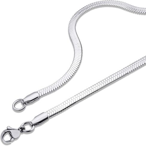 555Jewelry الفولاذ المقاوم للصدأ شقة متعرجة ثعبان سلسلة قلادة للرجال والنساء in Saudi Arabia
