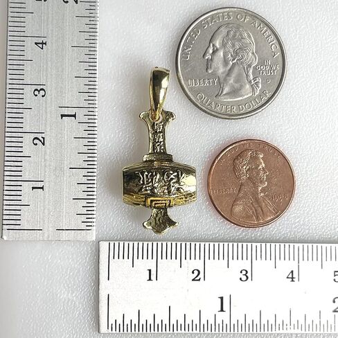 Daikokuten Daikoku God of Wealth Magic Money Hammer Japanese Shinto Buddhism Lucky Good Luck Charm Protection Amulet Safe Travel Talisman Gold Plated Pewter Men's Pendant Necklace w Black Leather Cord in Saudi Arabia