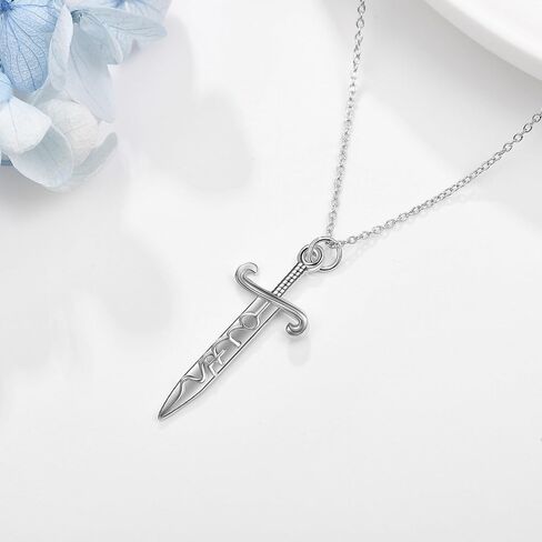 URONE Faith Sword Necklace for Women Sterling Silver Religious Pendant Necklace Christian Jewelry Gifts for Women Men in Saudi Arabia