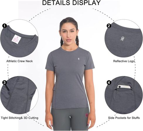 Little Donkey Andy Women's Short Sleeve Quick Dry T-Shirt Sun Protection Workout Stretch Basic Tops Tee in Saudi Arabia