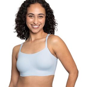 to The T Shirt Wireless Scoop Neck Adjustable Strap Lightly Lined Bra for Women Soft Silky Comfort Removable Pads