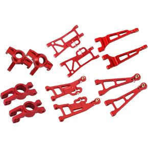 Metal Steering Cup Front and Rear Lower Upper Swing Arm Set Part for 1/14 Hyper Go MJX 14210 14209 RC Car Upgrade Parts (6 Set) (Blue)