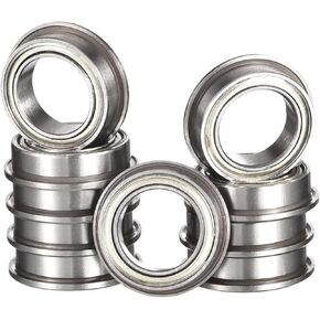 MF63ZZ Flanged Ball Bearing, ID 3mm x OD 6mm x Width 2.5mm Miniature Bearings, Double Metal Shielded Deep Groove Bearings, Pre-Lubricated (GCr15) Chrome Steel 10pcs