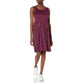 Star Vixen Women's Classic Str Ponte Knit Sleeveless Box-Pleat Fitnflare Dress