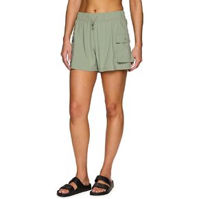 Avalanche Cargo-Style Hiking Shorts for Women, Quick Drying Woven Walking Shorts with Drawstring Bungee Waistband