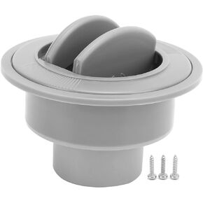 Aramox Universal ABS Air Conditioning Outlet RV A/C Air Vent Dash Vent Grille Dashboard Air Conditioning Deflector, 100/76/47mm Gray Round ABS, Fit for RV Boat Bus Car