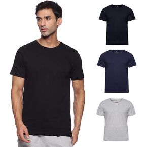 T-Shirt for Men 100% Cotton Short Sleeves Tees, Crewneck, Soft Fitted, Undershirt Multipack Color, Pack of 3