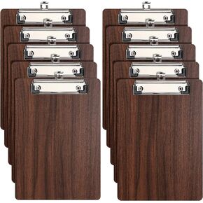 HUAJIE 10 Pack Clipboards,Wooden Clipboards Clip Boards with Low Profile Clip,Standard A4 Letter Size Wood Clipboard Hardboard for Office, School, Classroom