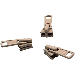 Zipper Repair Kit - #5 YKK Vislon Molded Jacket Zipper Sliders with Top Stops Included - Color: Beige #573 - Choose Your Quantity - Made in The United States (3)