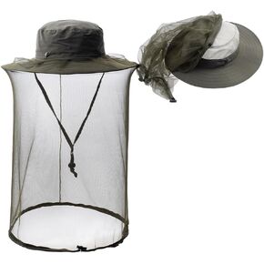 Fishing weedeating Hat Sun Protection Hat Mosquito Head Net for Outdoors Hat with Hidden Net Mesh