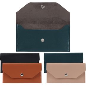 4 قطع من محافظ أظرف النقود النقدية، محفظة نقود من جلد البولي يوريثان، محفظة نقود قابلة لإعادة الاستخدام، مظروف ميزانية مقاوم للماء لحفلات أعياد الميلاد (أسود، بني، أخضر، وردي) in Kuwait