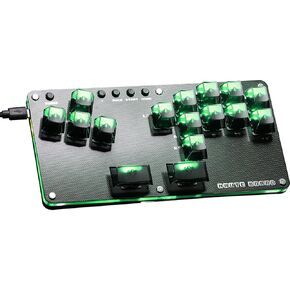 Arcade Stick Leverless Arcade Controller: 16Key All-Button Arcade Stick with Turbo Functions,Arcade Controller for PC/PS3/PS4/Switch Game Leverless Controller Fight Pad Supports Hot Swap & SOCD & RGB