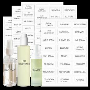 120 PCS Travel Toiletry Labels Waterproof,Clear Labels for Cosmetic Jars,Bathroom Beauty Organization Labels Refillable Bottles Sticker(1.6"x0.7")