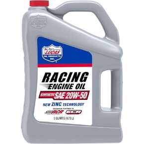 Lucas Oil 10616 Synthetic SAE 20W-50 Racing Only Engine Oil - 5 Quart