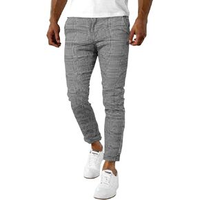 Woenzaia Men's Casual Slim Fit Pants Skinny Stretch Dress Slacks