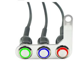 RAYANA Universal Stainless Steel LED Motorcycle Switch ON-OFF Handlebar Adjustable Mount Waterproof Switches Button DC12V Fog Light (E-3)