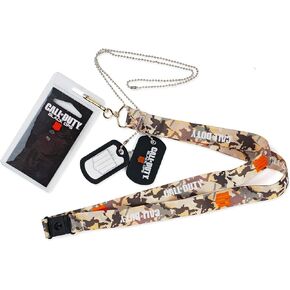 Exquisite Gaming Call of Duty: Black Ops 4 Logo Lanyard & Dog Tag Keychain | Official Call Of Duty Collectibles | Unique Call Of Duty: Black Ops 4 Gift Set