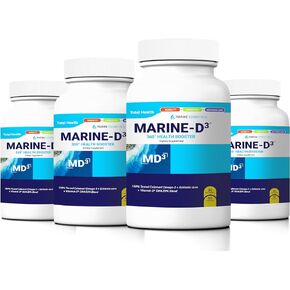 Marine D3 Omega 3 Calamari Ecklonia Cava DHA (4 Bottles - 240 Capsules)