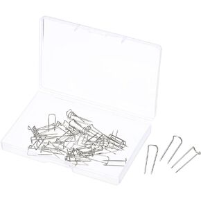 PATIKIL U-Pins, 50 Pack Ornament Steel Needle Blocking Fork Pin for Craft Fabric Sewing, Silver
