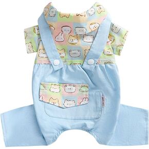 Cute Dog Jumpsuit Stylish Puppy Bib Overalls Apparel Dog Summer Clothes Cartoon Shirts for Small Pet Boy Girl Dogs