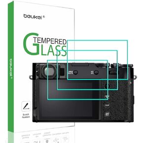 beukei (3 Pack) Designed for Fujifilm X100VI X100V Fuji X-100VI X-100V Camera Screen Protector Tempered Glass, Anti Scratch, Bubble Free