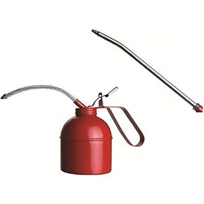 PROLUBE 41433 Steel PT-Type Oil Can, 500ml in Red, Includes 6 Rigid and 7 Flexible Spouts