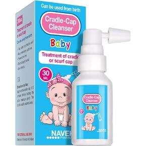 NAVEH PHARMA Cradle Cap Cleanser For Baby & Kids | 100% Natural Cradle Cap Treatment | Spray & Wash No Scrubbing | Better Than Shampoo Or Brush | Help With Dandruff | Olive Oil & Squalane | 1 FL OZ