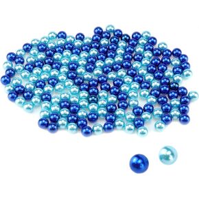MY MIRONEY 200PCS Royal Blue & Light Blue Floating Pearl for Vase Filler, No Hole Faux Pearl Bead Decorations for Home Wedding Birthday Party Table Decor DIY Crafts, 0.47 Inch
