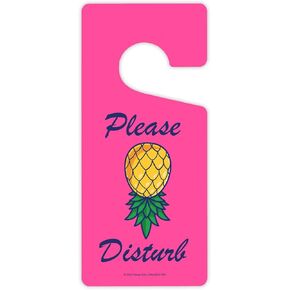 Honey Dew Gifts, Please Disturb, Door Hangers, Door Knob Hanger, Funny Door Signs, Sexy Bedroom Decor, Upside Down Pineapple, Swingers Pineapple Decor, 4 inch by 9 inch, HDG-1651
