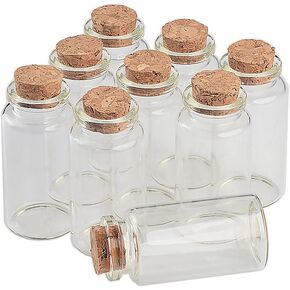 30x30x17mm 10ml Mini Glass Bottles With Cork Small Transparent Clear Tiny Empty Glass Vials Jars Corks Cute Bottles 12pcs (12, 10ml-30x30x17mm)