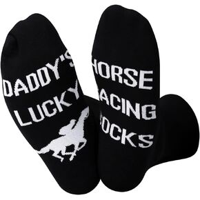 TSOTMO Horse Racing Socks Sports Fans Lover Gift DADDY'S Lucky Horse Racing Socks Gift For Men Gambling Gift Jockey Socks