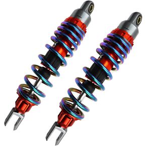 2PCS Motorcycle Shock Absorbers Torcarvh 320mm/12.6 inch Electric Motorcycle Rear Shock Absorber Rear Suspension Built-in Airbag Magic Color Rear Shock Absorption (Blue)