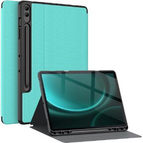 Soke Galaxy Tab S9 Plus/S9 FE+ Plus Case with S Pen Holder[SM-X610/X616B/X810/X816B/X818U]- Shockproof Smart Folio Stand Case, Soft TPU Back Cover for Samsung Galaxy Tablet S9+ 12.4 Inch,Aqua