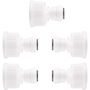 uxcell 3/4 Inch BSP Female to 3/8 Inch OD Straight Quick Connect Water Purifiers Tube Fittings Push in to Connector Filter Tubing Hose Pipe Joint for RO Reverse Osmosis System 5pcs