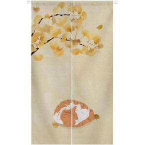 Ofat Home Cat Sleeping Japanese Noren Doorway Curtain,Closet Curtain, Custom Panel Curtain Wall Tapestry Hanging Window Noren, 85x150cm