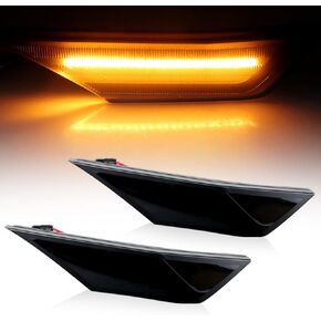 2Pcs Dark Smoked Lens Full LED Amber Front Fender Side Marker Light replacement for Turn Signal Lamp Assembly Honda Civic 10th Gen 2016-2021 Coupe Hatchback With T10 Light Bulbs OEM#H02551127N