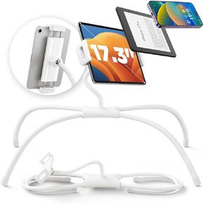 SAIJI for iPad Stand Holder Adjustable Tablet Stand for Desk, Portable Monitor Stand Tablet Holder for Bed Fit for Phones, Tablets, Portable Monitor, Switch and More 4.7"-17.3" Devices(Black)