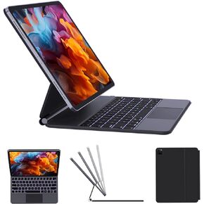 حافظة لوحة مفاتيح مغناطيسية سحرية من AUSDOM لجهاز iPad Air 13 2024(M2) وiPad Pro 12.9 بوصة (الجيل السادس/الخامس/الرابع/الثالث)، لوحة مفاتيح بلوتوث لاسلكية مع لوحة تتبع، إضاءة خلفية، حامل ناتئ عائم قابل لإعادة الشحن in Kuwait