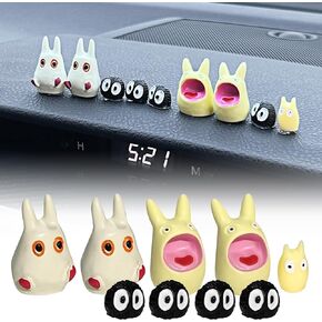 9PCS Car Cute Soot Sprites Decor Accessories Dashboard Decorations Interior Ornament Funny Decorate Rearview Mirror Sprite Decoration Automotive Exterior Decors