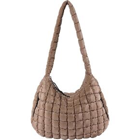 Puffer Tote Bag Quilted Shoulder Bag for Women Puffer Bag Quilted Tote Bag for Women Lightweight Nylon Handbag Quilted Bag