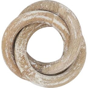 Saro Lifestyle Wooden Interlock Napkin Rings (Set of 4), Brown