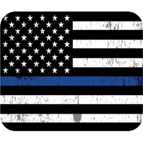 Rogue River Tactical Thin Blue Line USA Flag Mouse Pad Mat Mousepad for Laptop PC Gaming Home or Office Gift for Police Officer